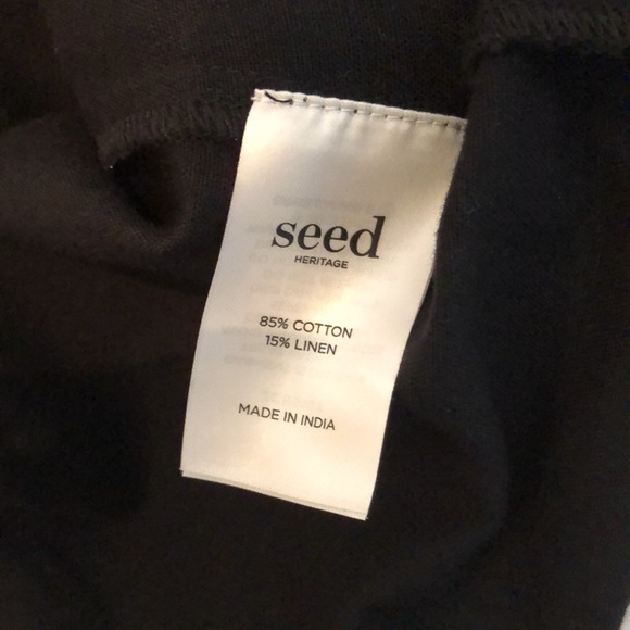 SEED HERITAGE Black ‘Off Shoulder Frill dress’, cotton linen blend, wrap, Size 6 - Picture 13 of 16